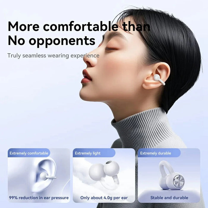 DL3 Ear Clip Wireless Bluetooth-compatible Earphones HiFi Sound Noise Reduction Earbuds - White - 4