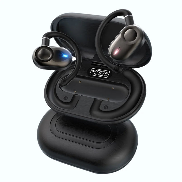 BT 5.4 AI Smart Translator Earbuds Open Ear Design Multi-Angle Adjustable Language Translation - Black - 2