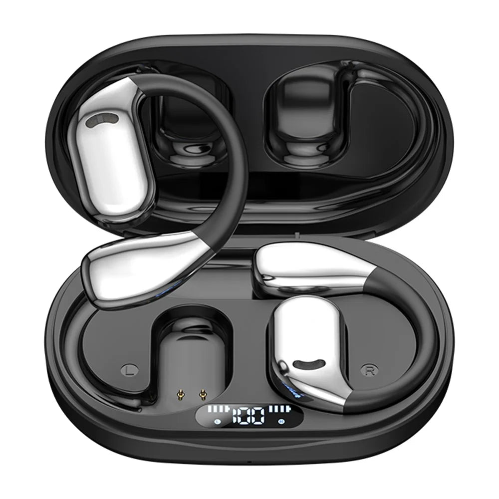 Smart AI Translation Earbuds ANC Noise Cancellation Multilingual Translator Open Ear Bluetooth-compatible Earphones - Black - 1