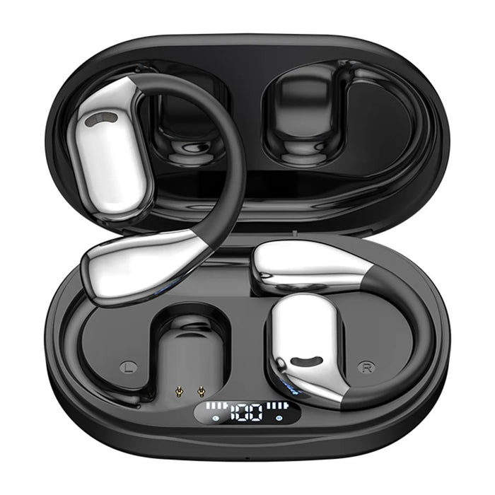 Smart AI Translation Earbuds ANC Noise Cancellation Multilingual Translator Open Ear Bluetooth-compatible Earphones - Black - 1
