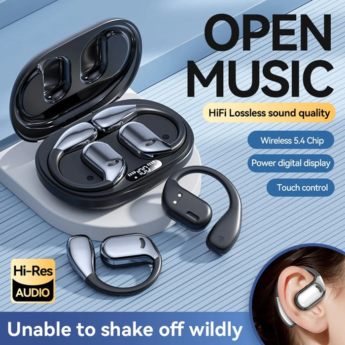 Smart AI Translation Earbuds ANC Noise Cancellation Multilingual Translator Open Ear Bluetooth-compatible Earphones - Black - 2