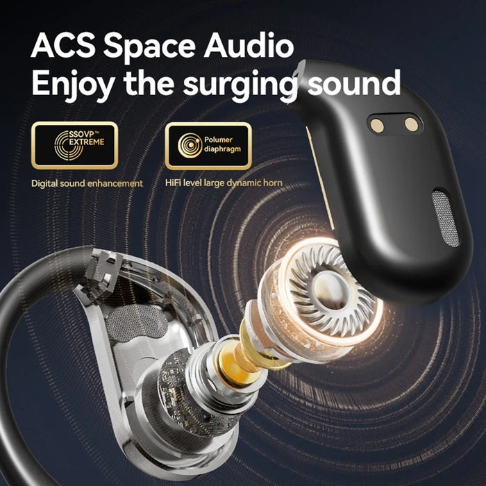 Smart AI Translation Earbuds ANC Noise Cancellation Multilingual Translator Open Ear Bluetooth-compatible Earphones - Black - 7