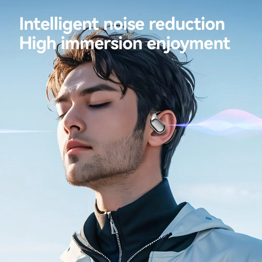 Open Ear Wireless Sport Headphones Noise Reduction Ear Hook Bluetooth-compatible Earphones - Black - 4