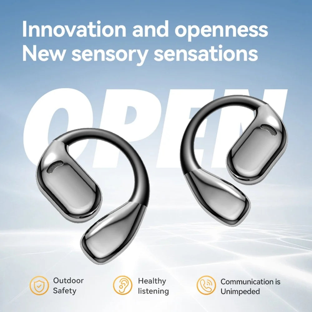 Open Ear Wireless Sport Headphones Noise Reduction Ear Hook Bluetooth-compatible Earphones - Black - 6