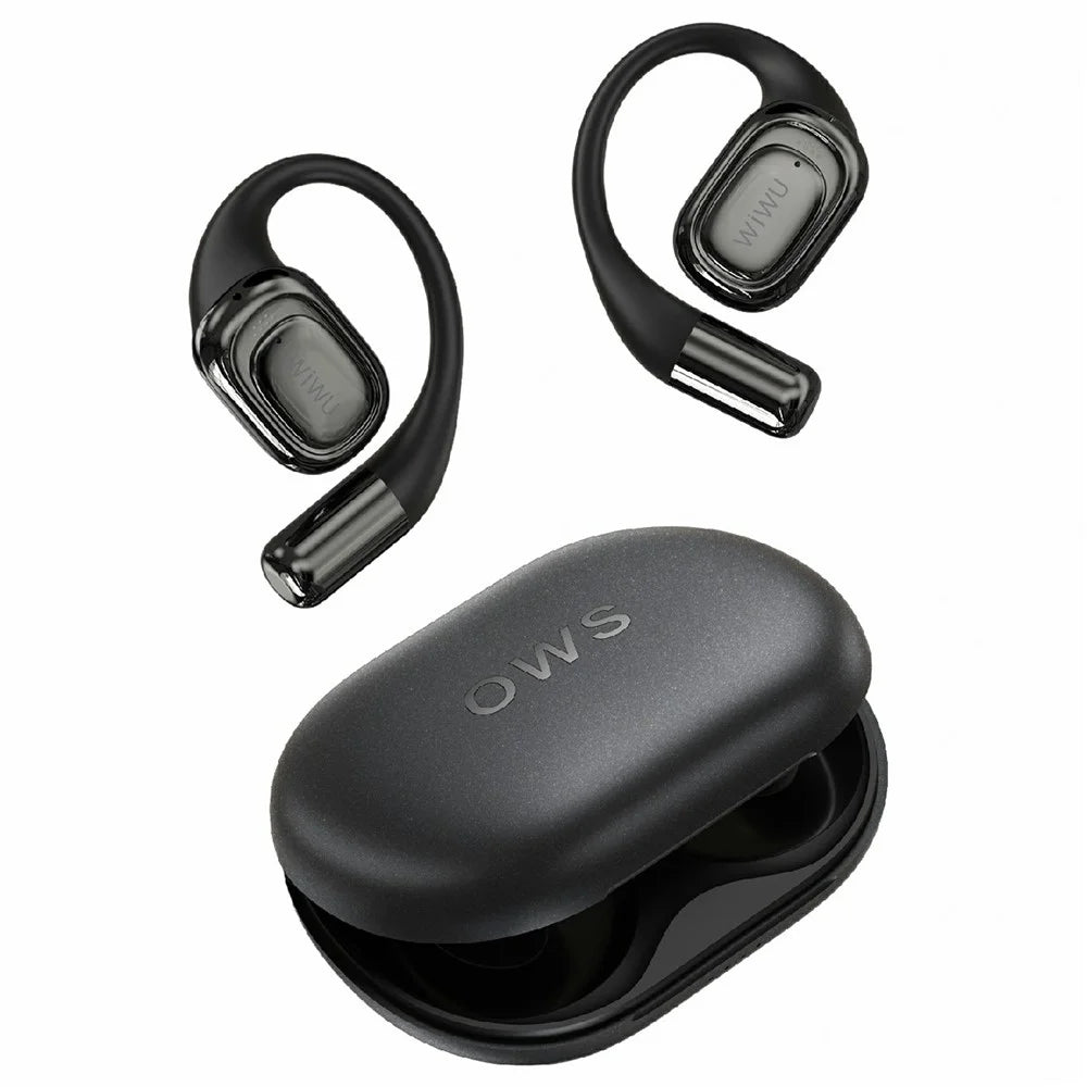 WIWU O500 Open Ear TWS Wireless Earphones IPX7 Waterproof Bone Conduction Sports Headphones - Black - 1