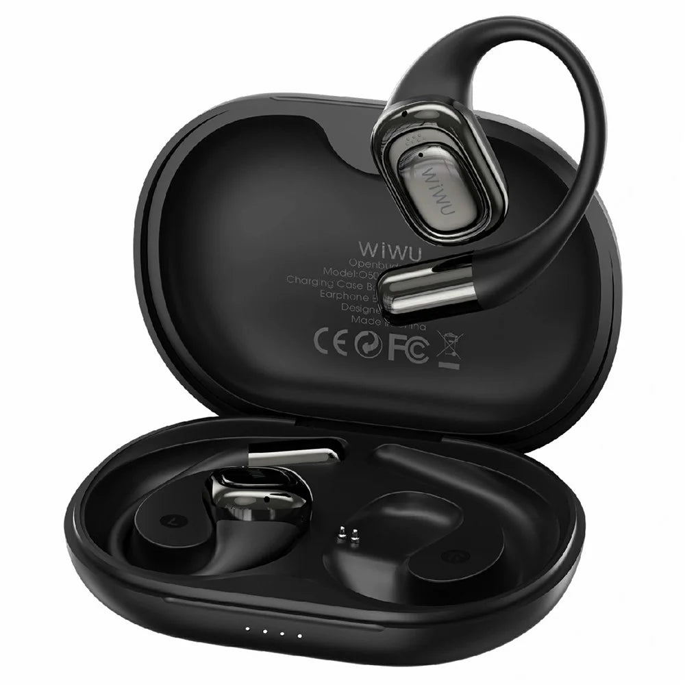 WIWU O500 Open Ear TWS Wireless Earphones IPX7 Waterproof Bone Conduction Sports Headphones - Black - 4