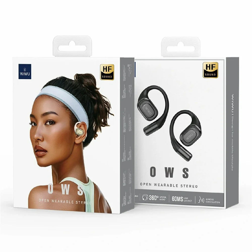 WIWU O500 Open Ear TWS Wireless Earphones IPX7 Waterproof Bone Conduction Sports Headphones - Black - 5