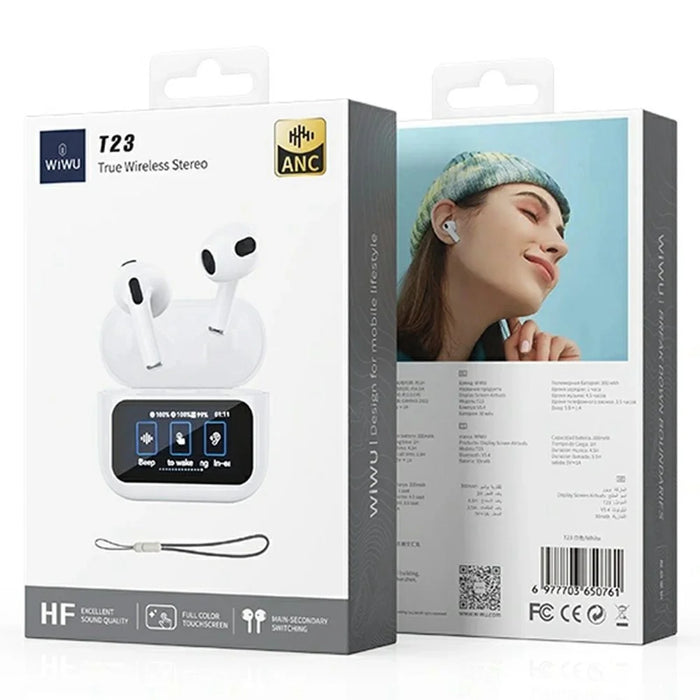 WIWU T23 Dual Channel Bluetooth-compatible Earbuds with In Ear Detection Touch Control Music Headphones - 6