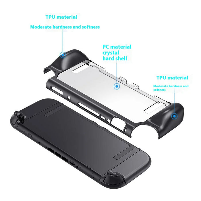 For Nintendo Switch 2 Protective Case PC + TPU Kickstand Game Console Clear Cover - 4