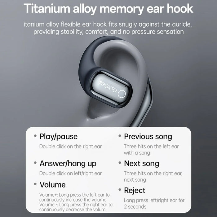 YESIDO YSP26 Wireless Bluetooth-Compatible Earphone Open Ear Design ENC Noise Cancelling Music Headset - 5