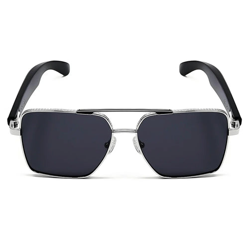 GT-30 AI Translation Smart Glasses HD Audio Bluetooth-compatible Music Calling UV Protection Sunglasses - Silver+Grey - 1