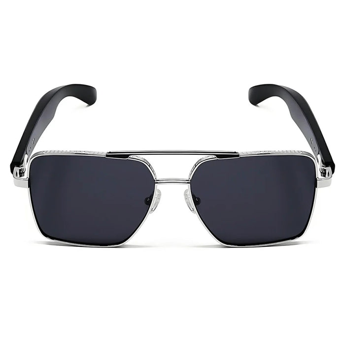 GT-30 AI Translation Smart Glasses HD Audio Bluetooth-compatible Music Calling UV Protection Sunglasses - Silver+Grey - 1