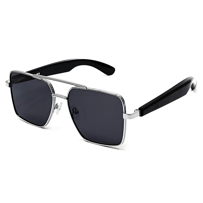 GT-30 AI Translation Smart Glasses HD Audio Bluetooth-compatible Music Calling UV Protection Sunglasses - Silver+Grey - 2