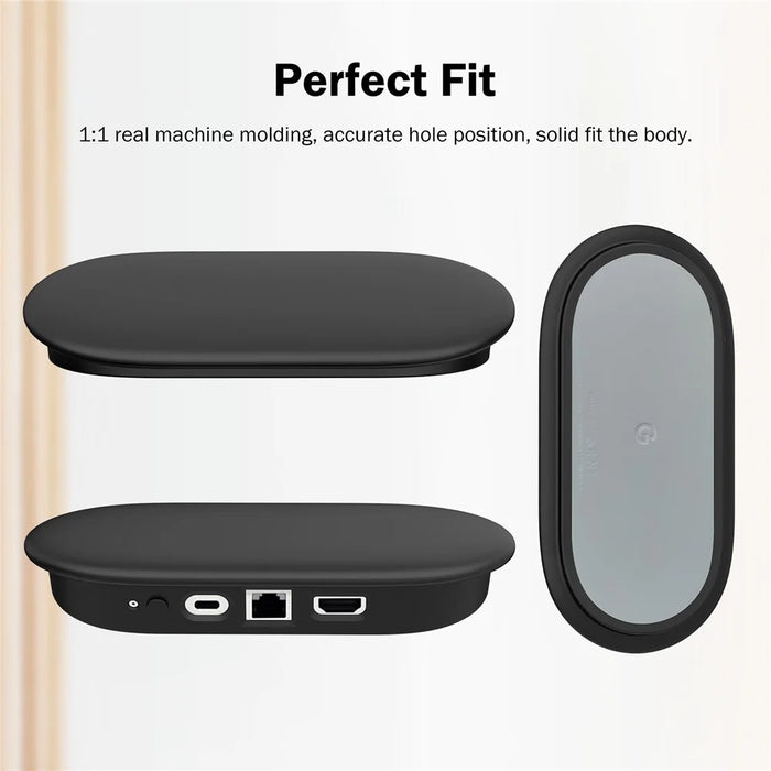For Google TV Streamer 4K Silicone Protective Case Shockproof Anti Drop Cover - Black - 3