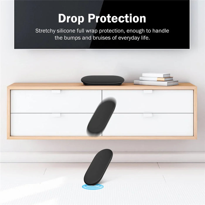For Google TV Streamer 4K Silicone Protective Case Shockproof Anti Drop Cover - Black - 4