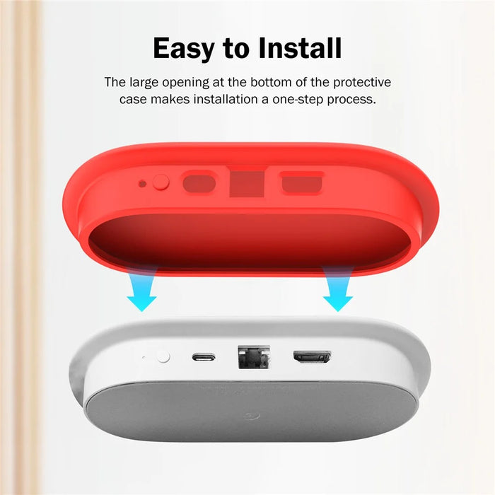 For Google TV Streamer 4K Silicone Protective Case Shockproof Anti Drop Cover - Black - 7