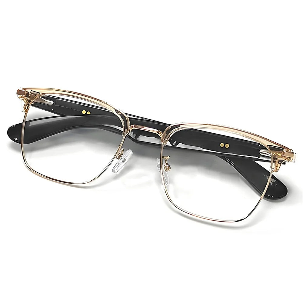 GT-33 AI Translation Smart Glasses Anti Blue Light Eyeglasses Support Bluetooth-compatible Music / Call - Gold+Tawny - 2