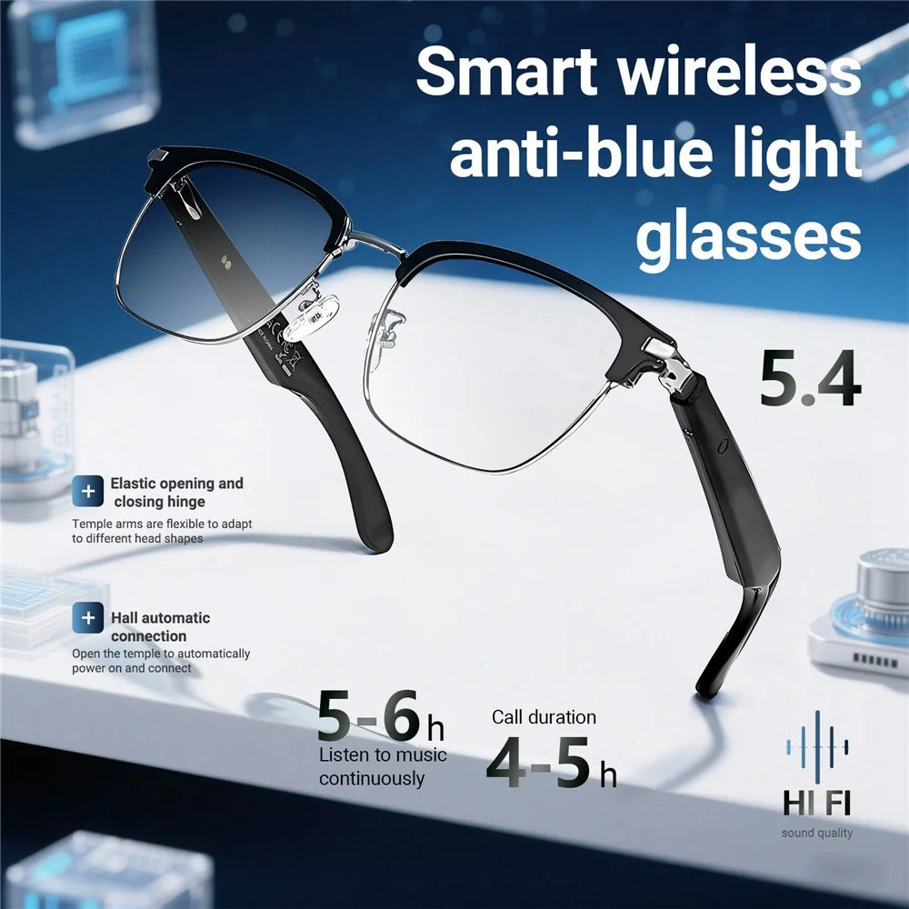 GT-33 AI Translation Smart Glasses Anti Blue Light Eyeglasses Support Bluetooth-compatible Music / Call - Gold+Tawny - 4