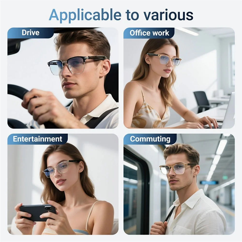 GT-33 AI Translation Smart Glasses Anti Blue Light Eyeglasses Support Bluetooth-compatible Music / Call - Gold+Tawny - 6