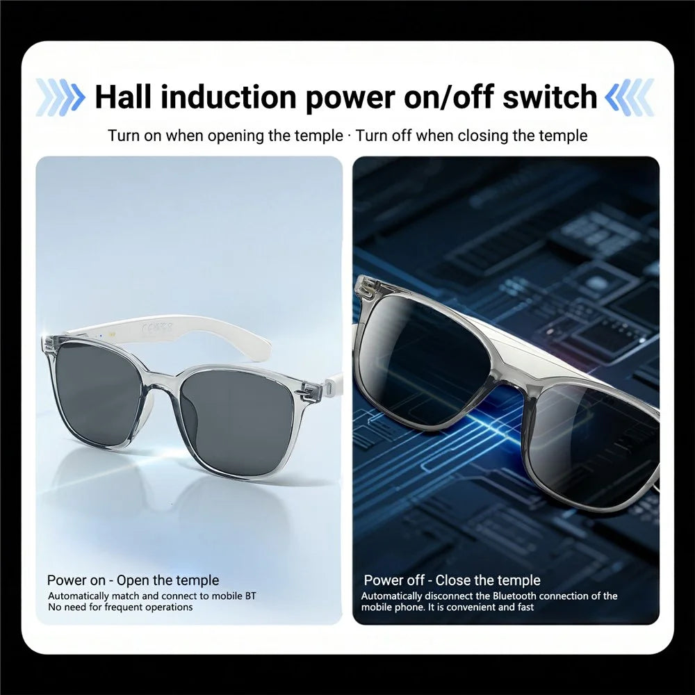 GT-35 AI Intelligent Translation Glasses Blue Light / UV Protection Bluetooth-compatible Music / Call Eyeglasses - Black+Anti Blue Light Lens - 5