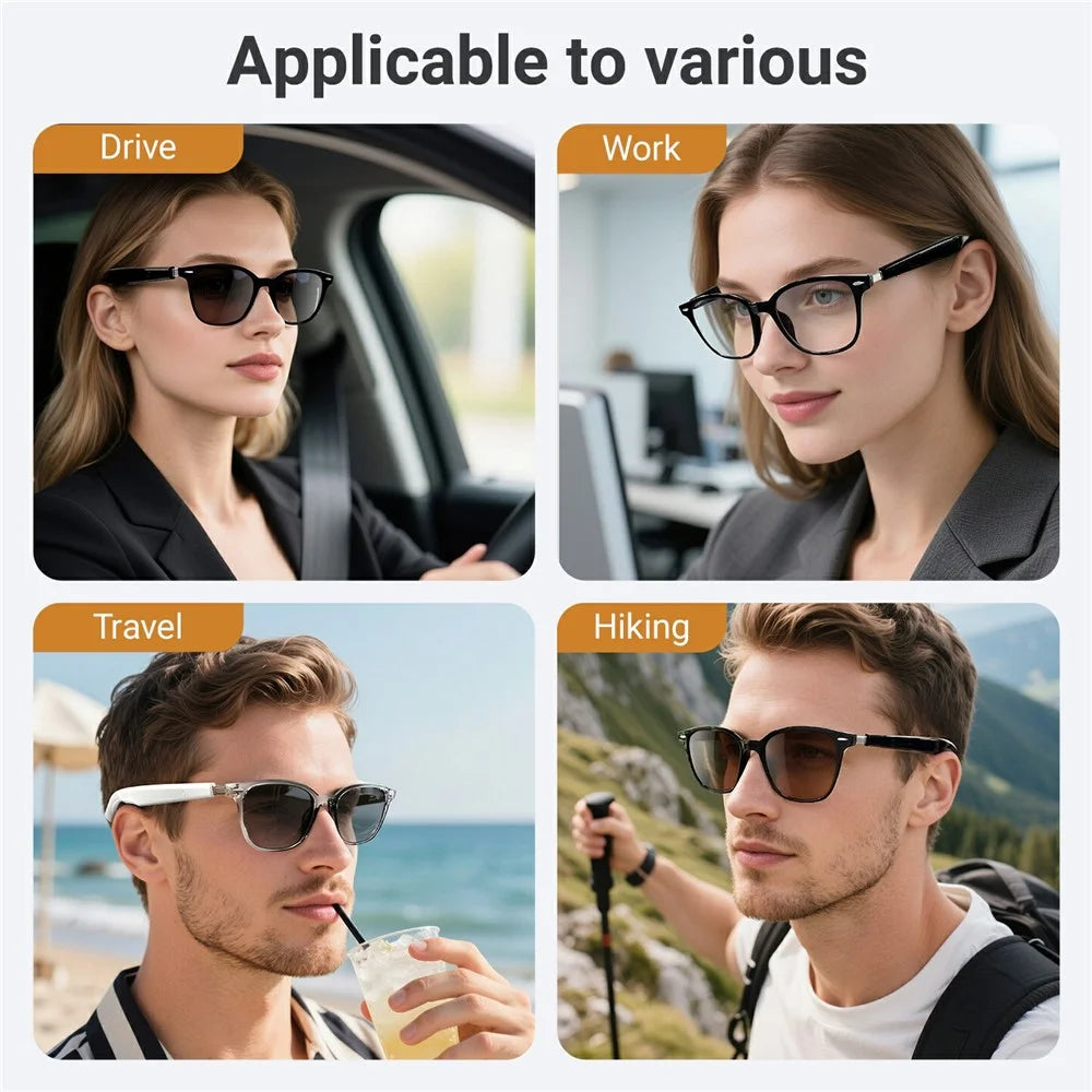 GT-35 AI Intelligent Translation Glasses Blue Light / UV Protection Bluetooth-compatible Music / Call Eyeglasses - Black+Anti Blue Light Lens - 6