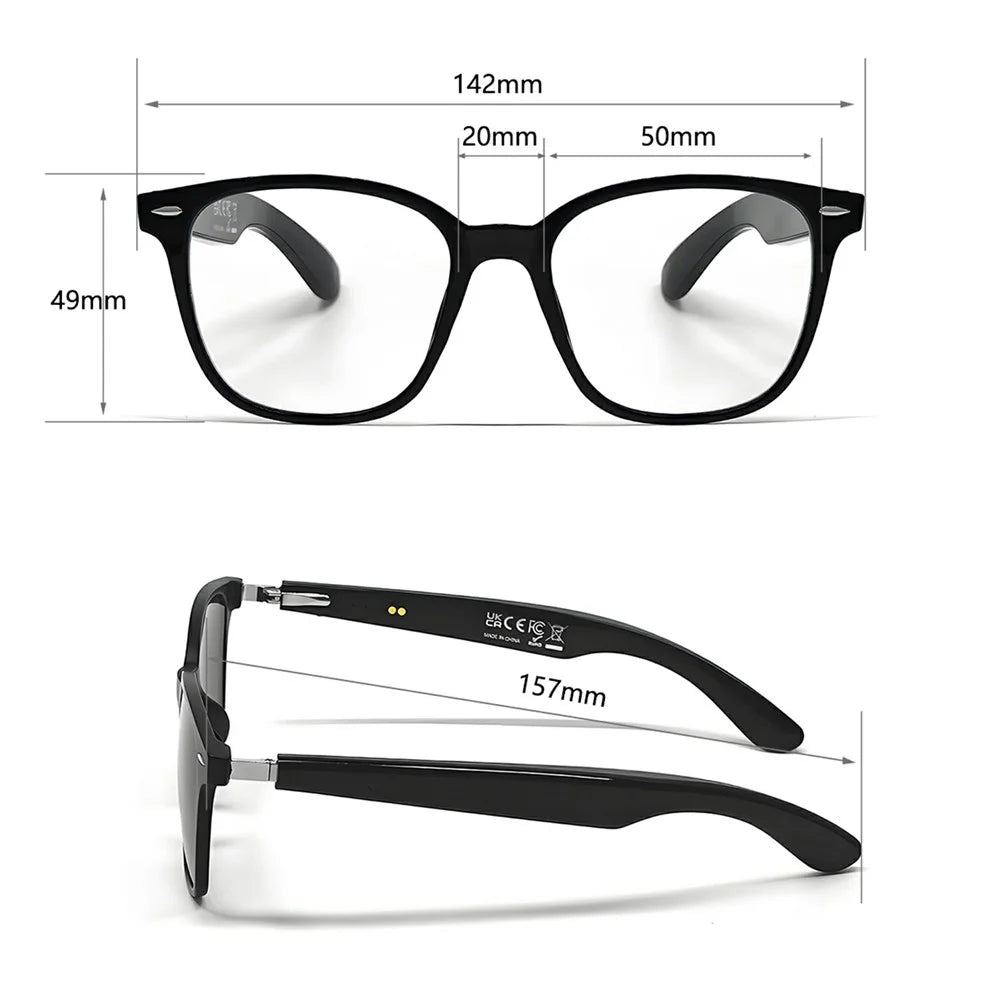 GT-35 AI Intelligent Translation Glasses Blue Light / UV Protection Bluetooth-compatible Music / Call Eyeglasses - Black+Anti Blue Light Lens - 7