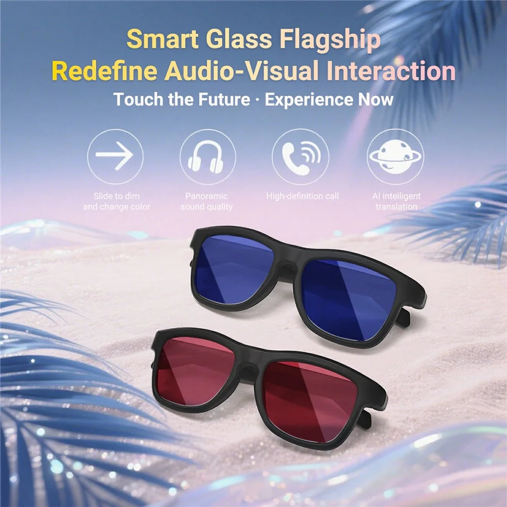 GV-90 AI Translation Smart Glasses Touch Color Changing Lens HD Audio Bluetooth-compatible Music Eyeglasses - Blue - 4