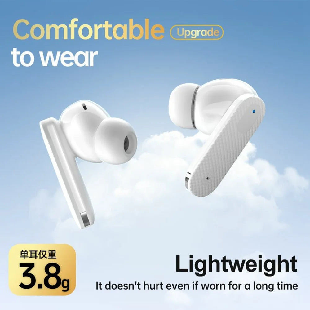 FINEBLUE Wireless Stereo TWS Earphones Dual Mic ANC Noise Cancellation Bluetooth-Compatible Headsets - White - 4