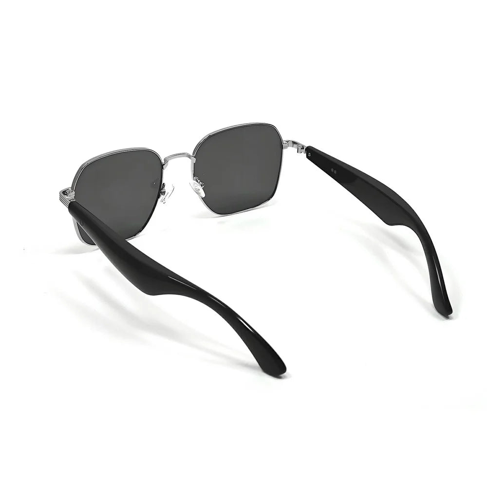 GY200 Bluetooth-compatible Music Call AI Translation Smart Glasses Outdoor Anti UV Sunglasses - Silver Frame+Grey Lens - 2
