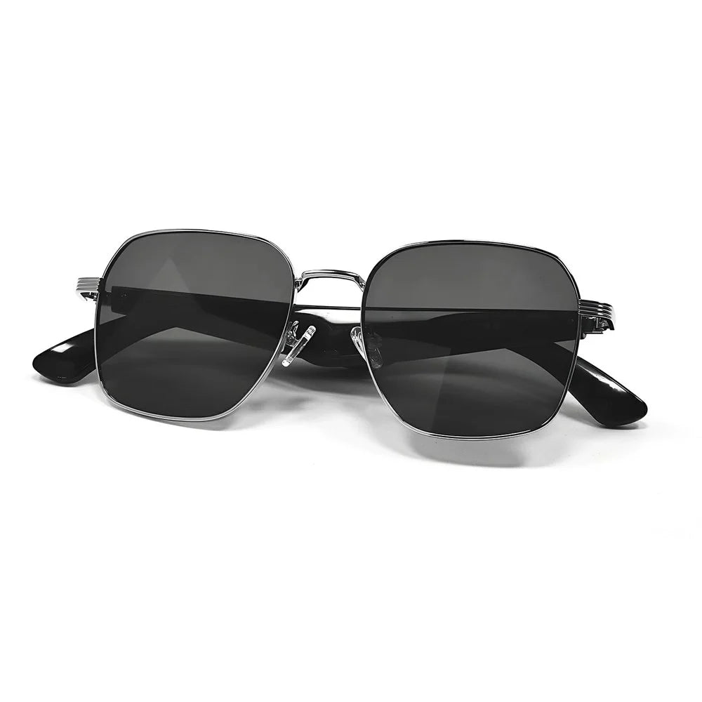 GY200 Bluetooth-compatible Music Call AI Translation Smart Glasses Outdoor Anti UV Sunglasses - Silver Frame+Grey Lens - 4