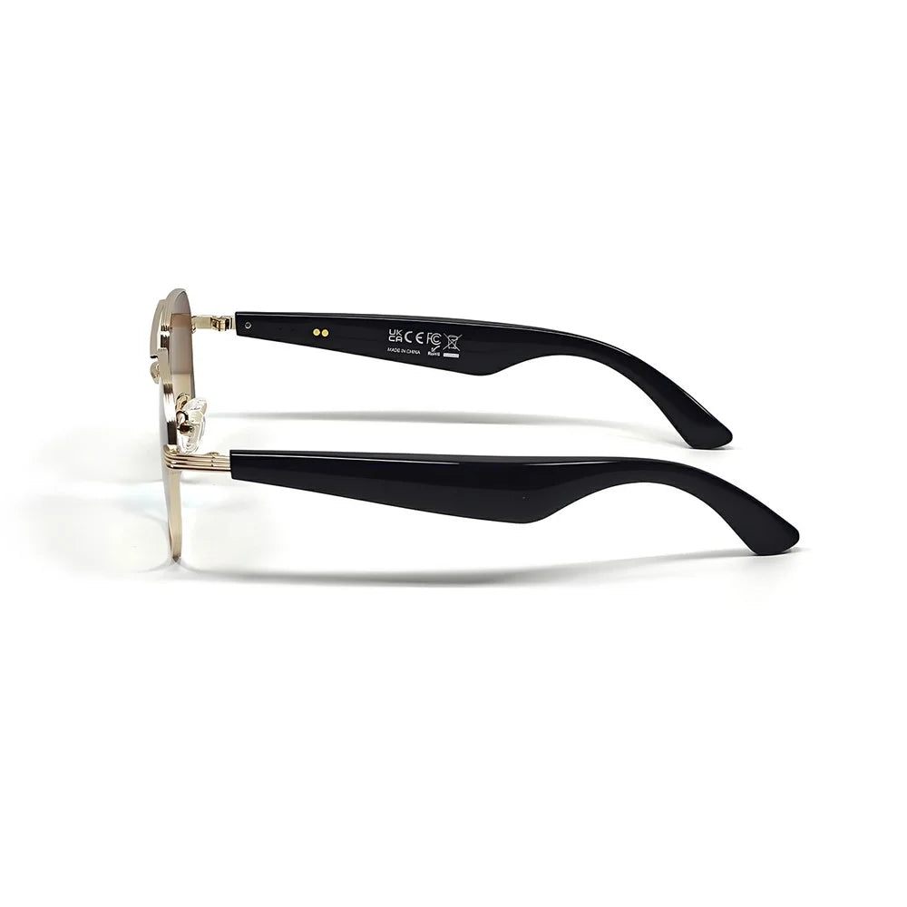 GY300 AI Translation Smart Glasses Bluetooth-compatible Wireless Headset Eyeglasses Anti UV Sports Sunglasses - Gold Frame+Tan Lens - 5
