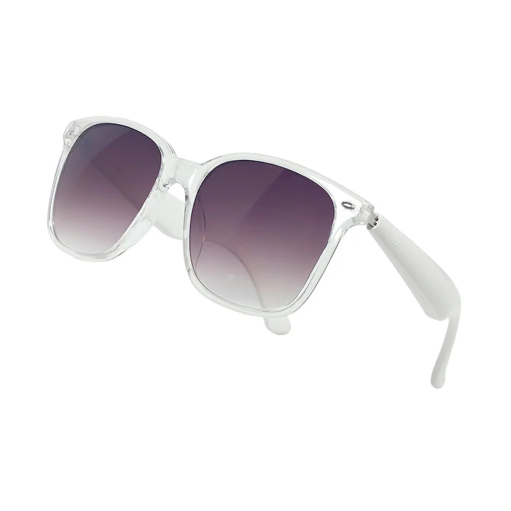 GY500 Touch Control AI Translation Smart Glasses Anti UV Sunglasses Bluetooth-compatible Headset Eyeglasses - Clear Frame+Gradient Purple Lens - 3