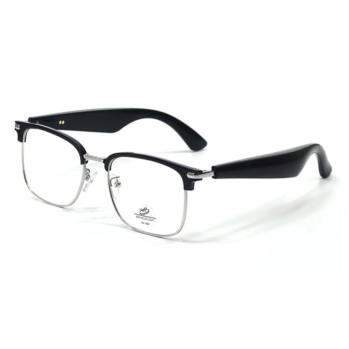 GY600 AI Translation Smart Glasses Bluetooth-compatible Wireless Headset Anti Blue Light Eyeglasses - Silver+Black - 1
