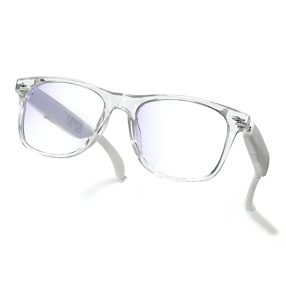 F16 AI Translation Bluetooth-compatible Earphone Glasses Touch Control Wireless Headset Smart Eyewear - Clear Frame / Anti Blue Light - 1