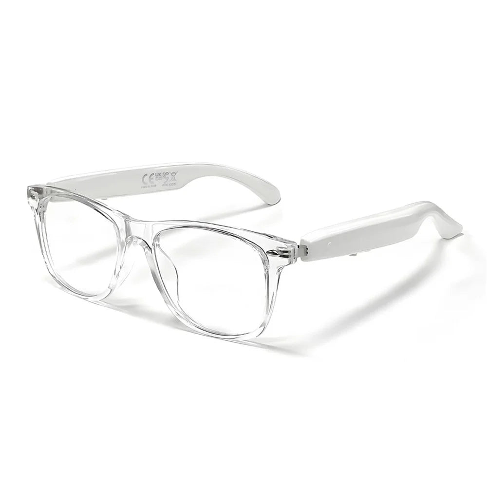 F16 AI Translation Bluetooth-compatible Earphone Glasses Touch Control Wireless Headset Smart Eyewear - Clear Frame / Anti Blue Light - 2