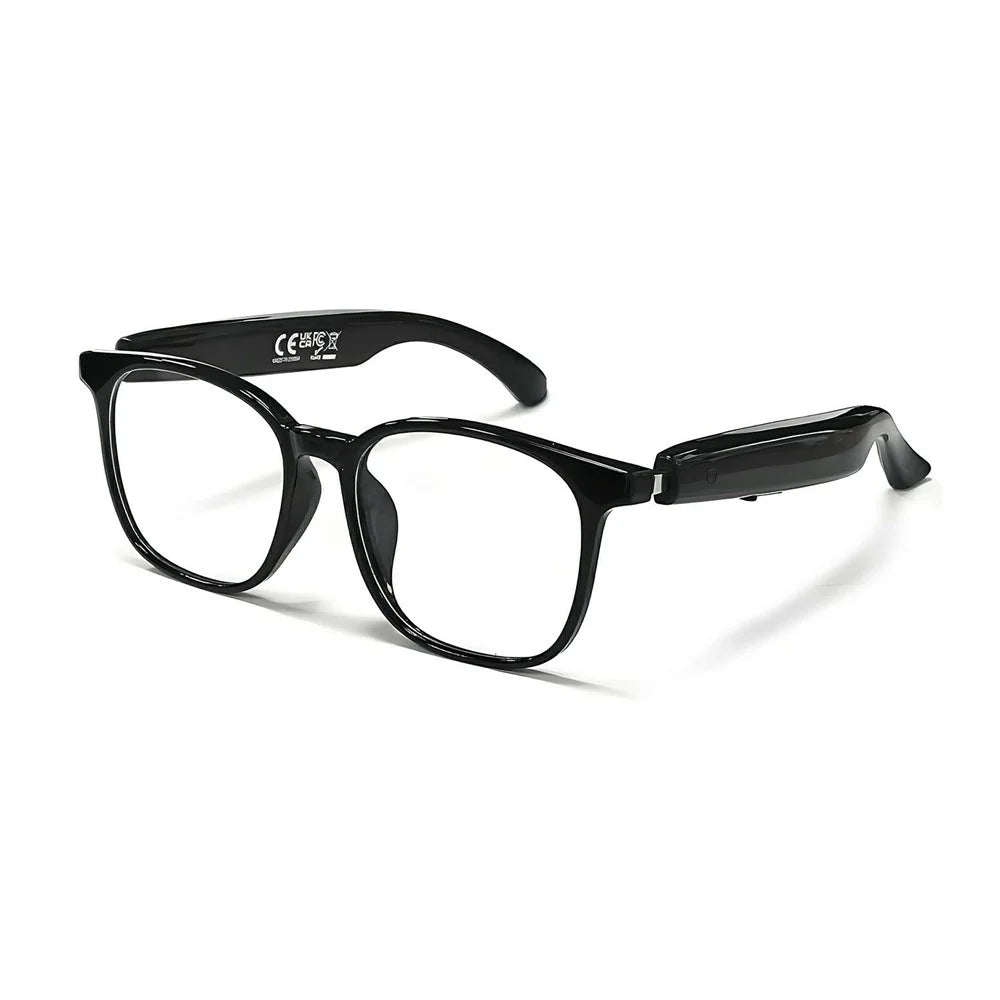 F19 Anti Blue Light Smart Eyewear Real Time AI Translation Wireless Bluetooth-compatible Earphone Glasses - Black Frame+Clear Lens - 1