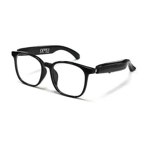 F19 Anti Blue Light Smart Eyewear Real Time AI Translation Wireless Bluetooth-compatible Earphone Glasses - Black Frame+Clear Lens - 1