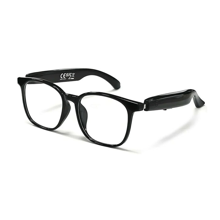 F19 Anti Blue Light Smart Eyewear Real Time AI Translation Wireless Bluetooth-compatible Earphone Glasses - Black Frame+Clear Lens - 1
