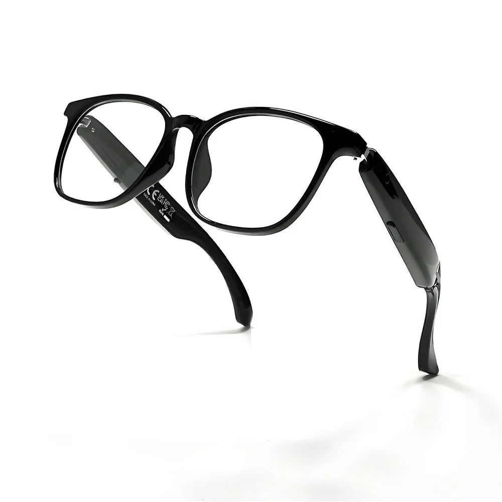 F19 Anti Blue Light Smart Eyewear Real Time AI Translation Wireless Bluetooth-compatible Earphone Glasses - Black Frame+Clear Lens - 4