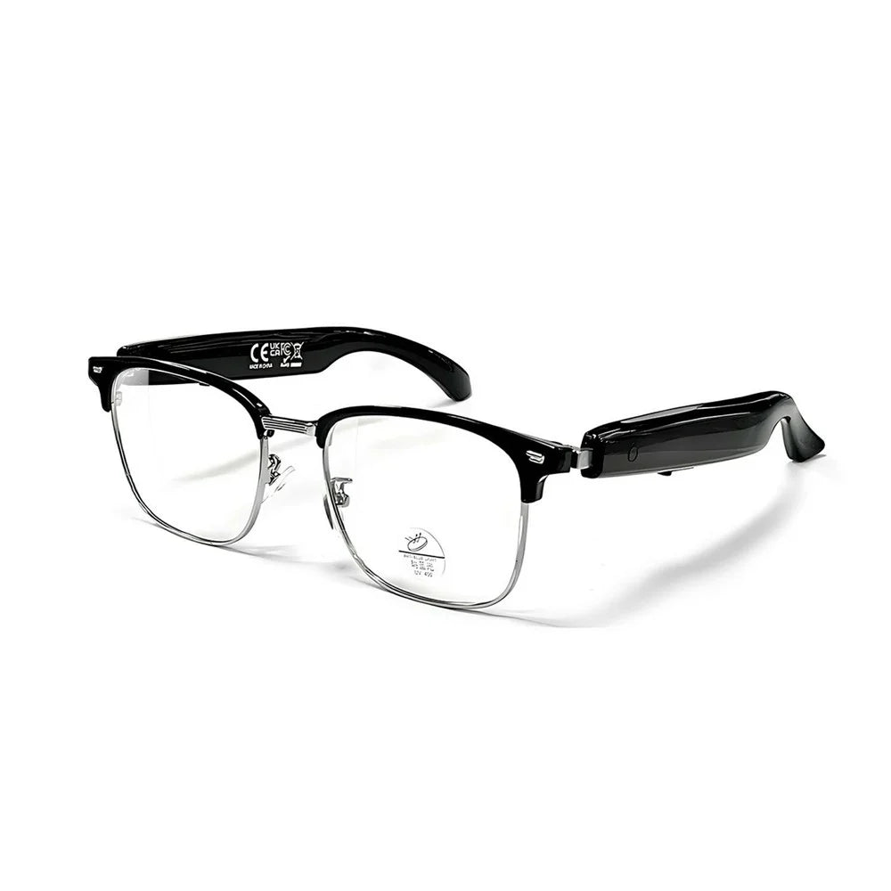 F20 AI Translation Wireless Headset Smart Eyewear Bluetooth-compatible Music Calls Intelligent Glasses - Silver Frame / Anti Blue Light - 1