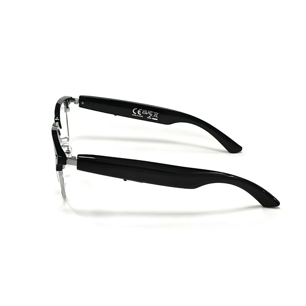 F20 AI Translation Wireless Headset Smart Eyewear Bluetooth-compatible Music Calls Intelligent Glasses - Silver Frame / Anti Blue Light - 2