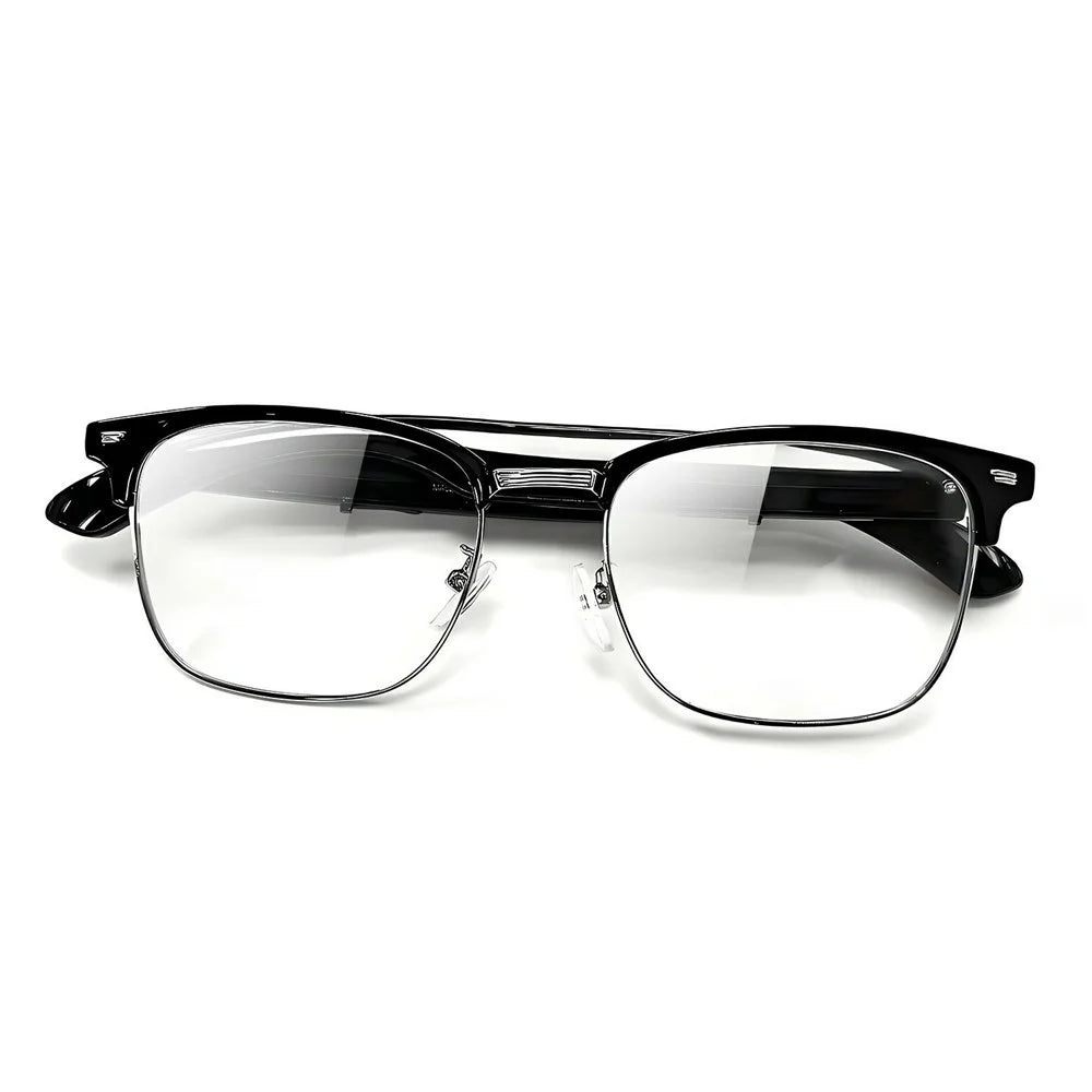 F20 AI Translation Wireless Headset Smart Eyewear Bluetooth-compatible Music Calls Intelligent Glasses - Silver Frame / Anti Blue Light - 3