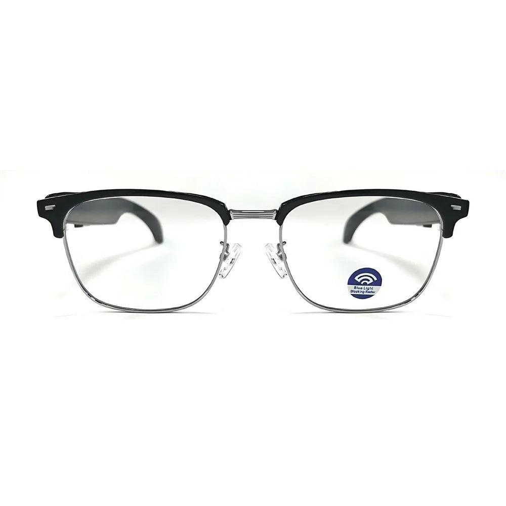 F20 AI Translation Wireless Headset Smart Eyewear Bluetooth-compatible Music Calls Intelligent Glasses - Silver Frame / Anti Blue Light - 6