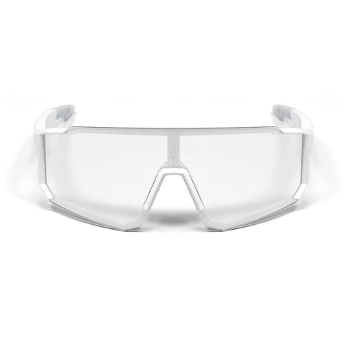 QY-Pro1 AI Translation Bluetooth-compatible Music Glasses for Outdoor Sports Anti UV Cycling Smart Eyewear - White Frame / Photochromic Grey Lens - 1