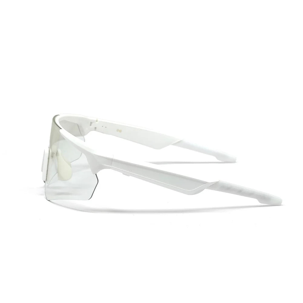 QY-Pro2 Outdoor Sports Cycling AI Translation Bluetooth-Compatible Glasses Music Calling Smart Eyewear - White Frame / Color Changing Lens - 4