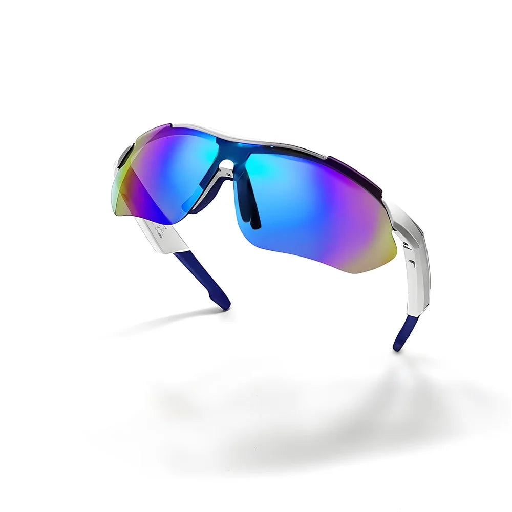 QY-Pro3 AI Translation Bluetooth-Compatible Glasses Outdoor Sports Cycling Music Calls Smart Eyewear - White+Blue - 2