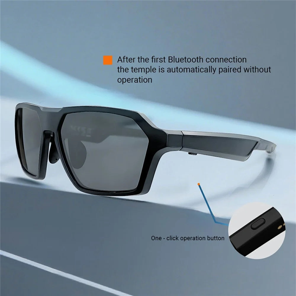 QY-Pro5 Outdoor Sports Cycling Bluetooth-Compatible Glasses AI Translation Music Calls Smart Eyewear - Blue - 7