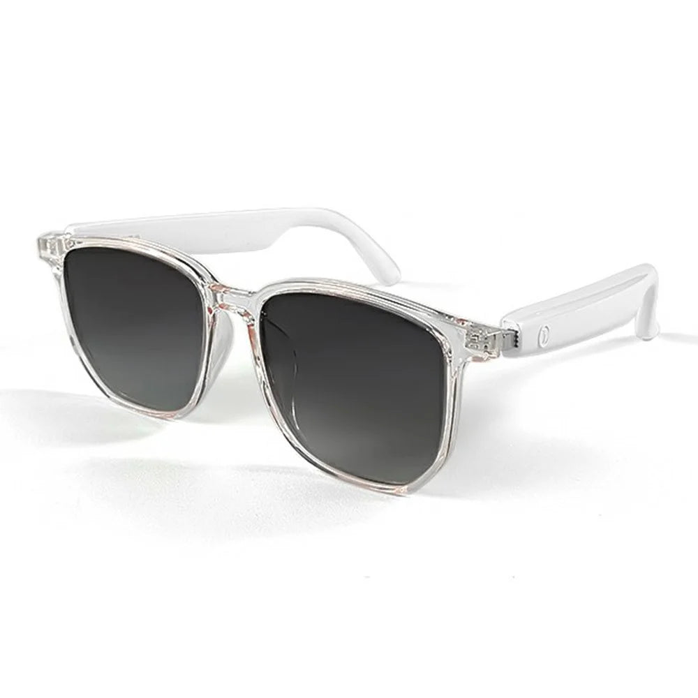 GS03 AI Translation Bluetooth-compatible Glasses Transparent Frame Smart Eyewear for Music Calls - Polarized Gradient Grey - 1
