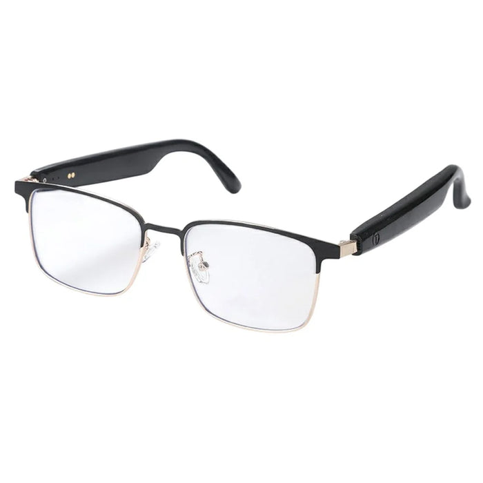 GS06 Wireless Music Earphone AI Translation Bluetooth-compatible Glasses Anti Blue Light Photochromic Lens Smart Eyewear - Gold Frame - 1