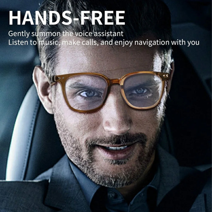 GS07 UV400 Photochromic Lens Bluetooth-compatible Music Call Glasses AI Translation Smart Eyewear - Coffee Frame - 4